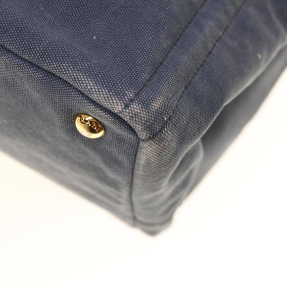 PRADA Canapa GM Tote Bag Canvas Navy Auth yk10287 - Picture 16 of 16